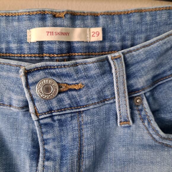 Levi's 711 Mid Wash Skinny Denim Jeans - Waist 29 - Picture 7 of 9